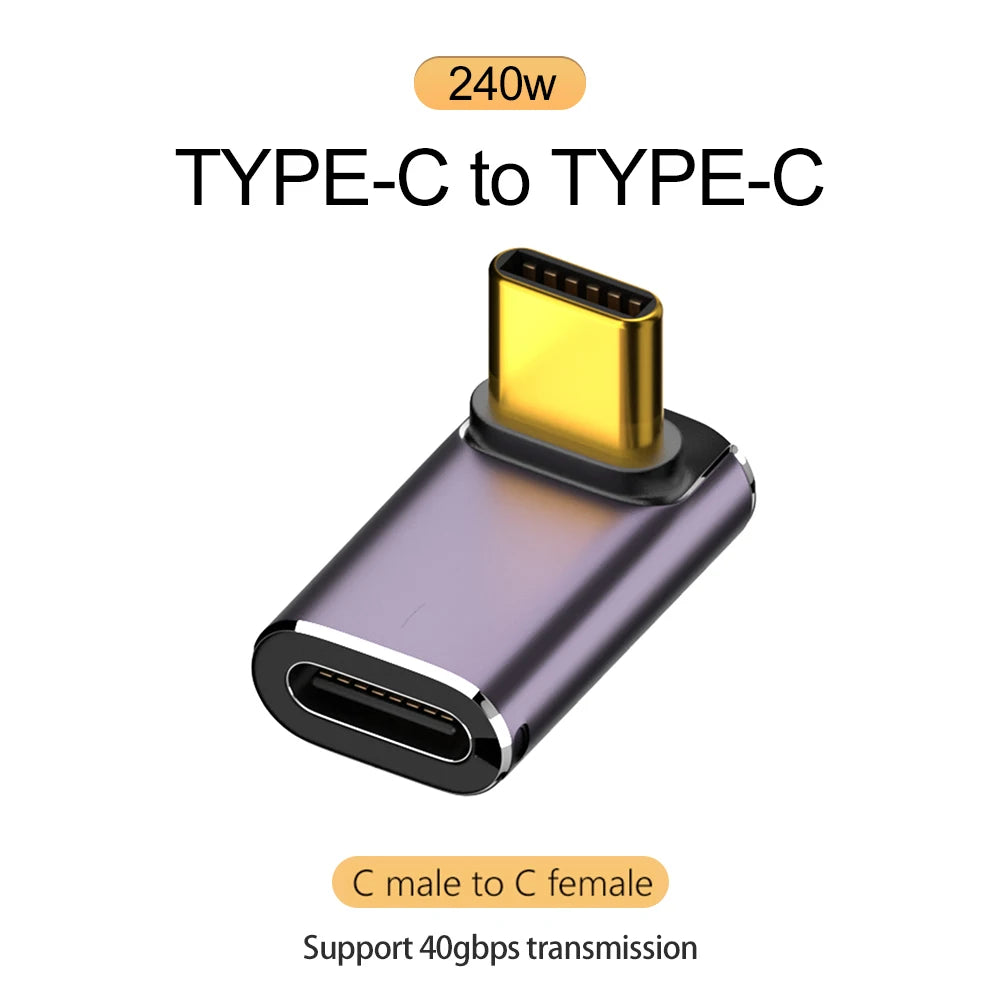 USB4.0 Type-C OTG Adapter 240W 40Gbps 8K 90/180° Elbow USB-C OTG Adapter Oasis Select Type 4