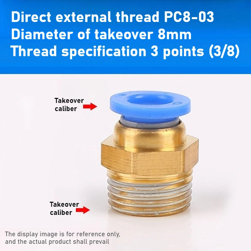 Quick Connector Tracheal Pneumatic PC8-02 Copper External Thread Straight Through Quick Insert Tracheal Connector PC1-03/12-04 Oasis Select PC 8-03 1PCS