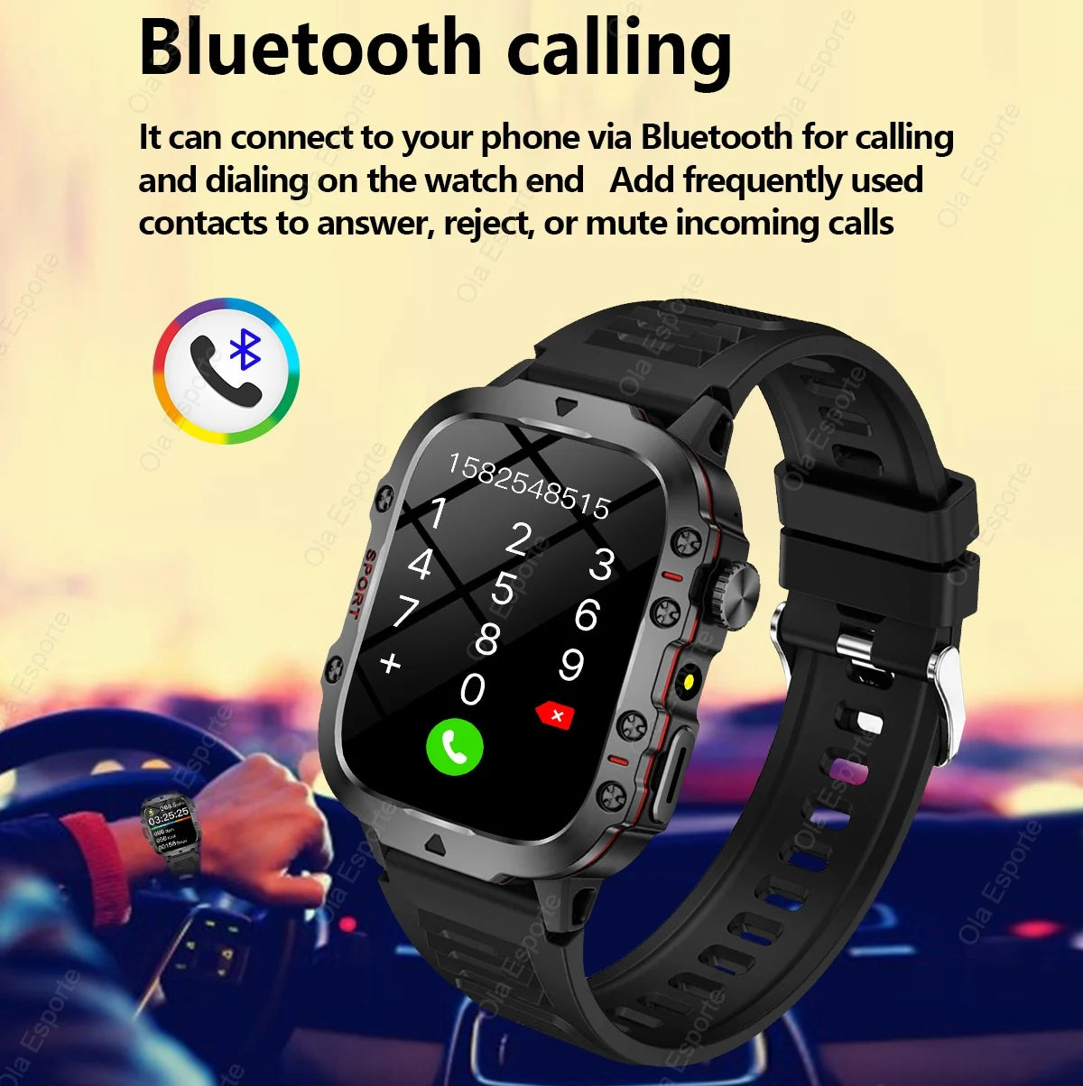 Ola Esporte Smart Watch – Bluetooth Call, Fitness, IP67
