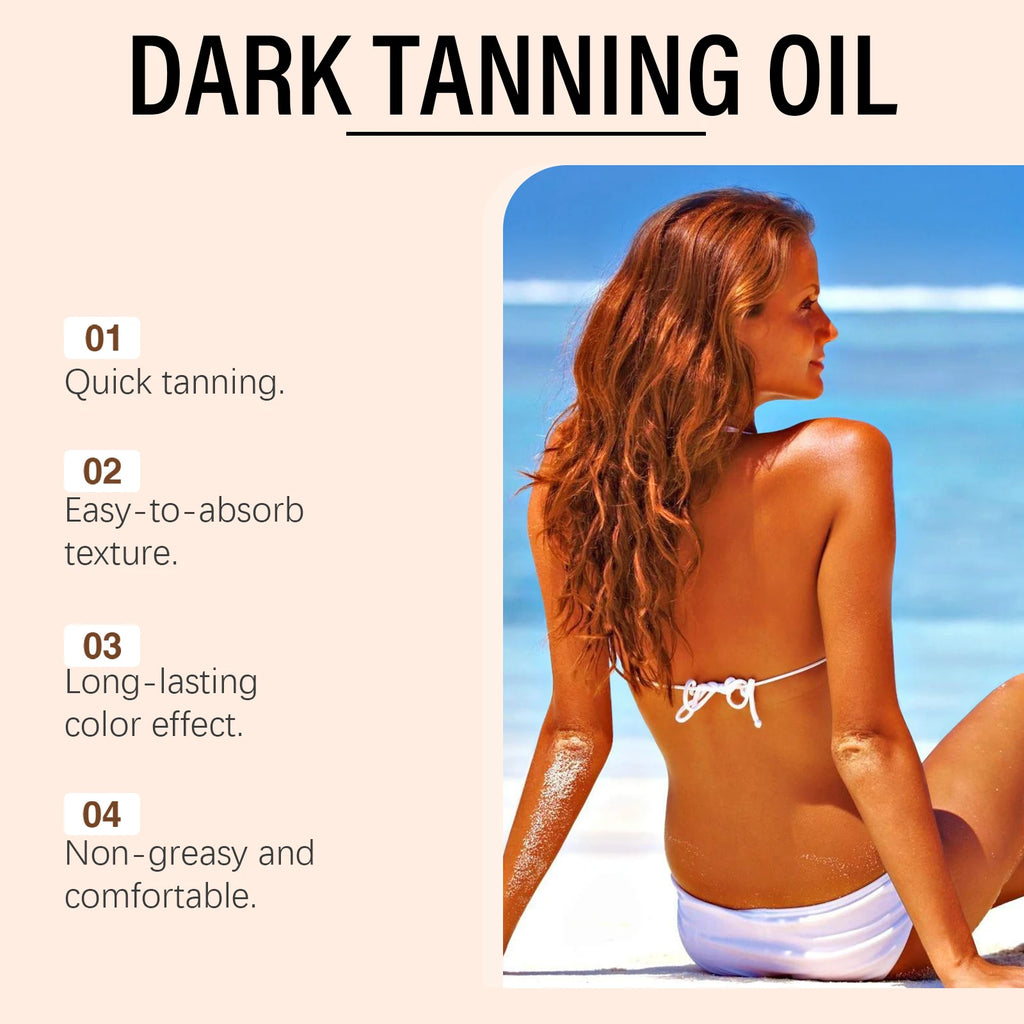 OCEAURA Coconut Dark Tanning Oil Long Lasting Bronzer Outdoor Summer Beach Brown Long Lasting Sunless Fake Tan Body Lotion 100m Oasis Select