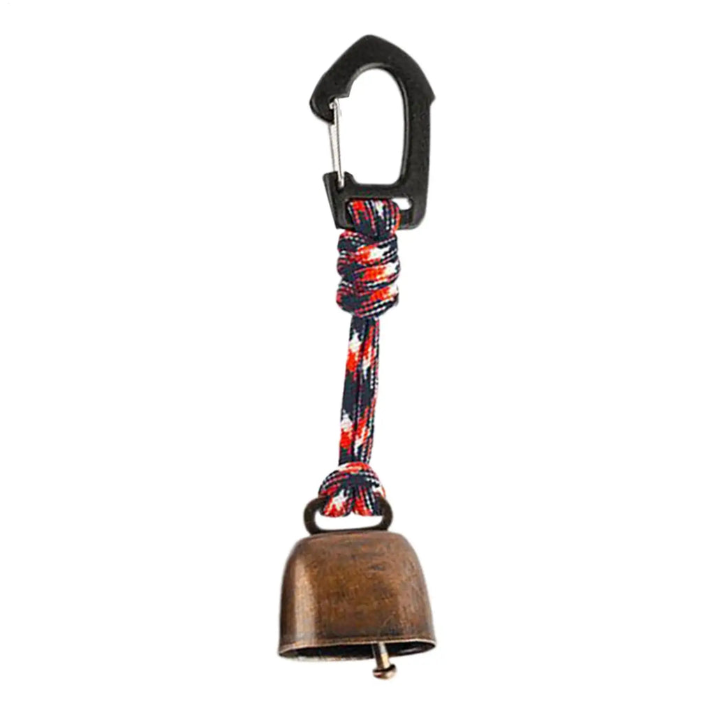 Bear Bell for Outdoor Hiking Camping Loud Cast Iron Cowbell with Hand Braided Lanyard, Anti-Lost Keychain for Backpacking Walk Oasis Select
