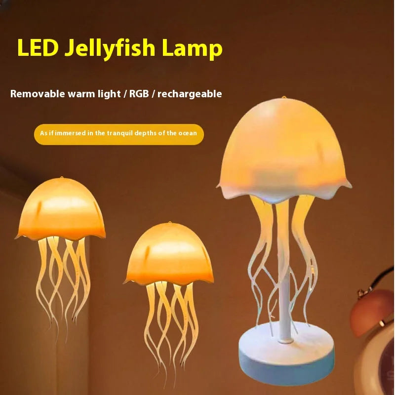 Jellyfish Lamp Can Move The Courtyard Floating Chandelier Colorful Color-changing Desk Lamp Charging Warm Light Night Light Oasis Select