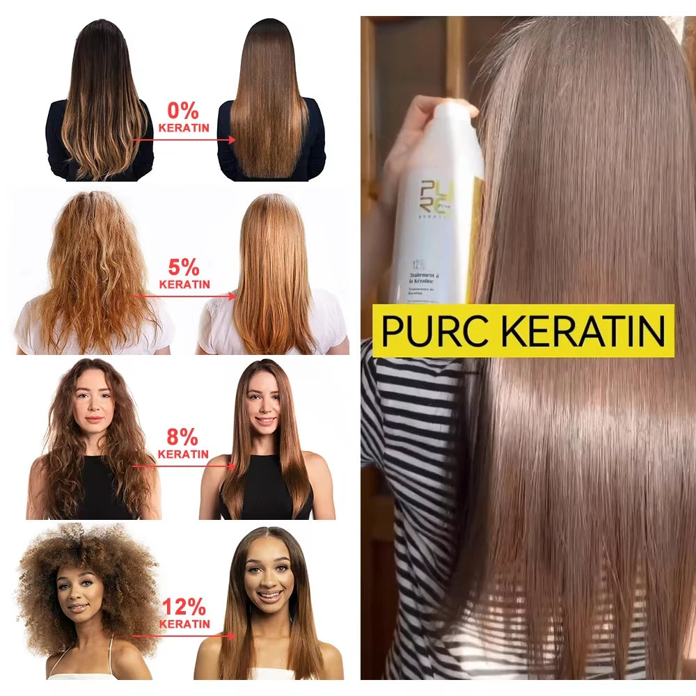 1000ml Brazilian Keratin Hair Treatment 0%/5%/8%/12% Formalin Smoothing Straightening Soften Hair Care Professional Salon PURC Oasis Select