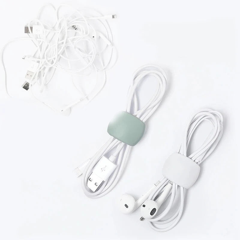 Silicone USB Cable Organizer Cable Winder Desktop Tidy Management Clips Cable Holder for Mouse Headphone Wire Organizer Oasis Select