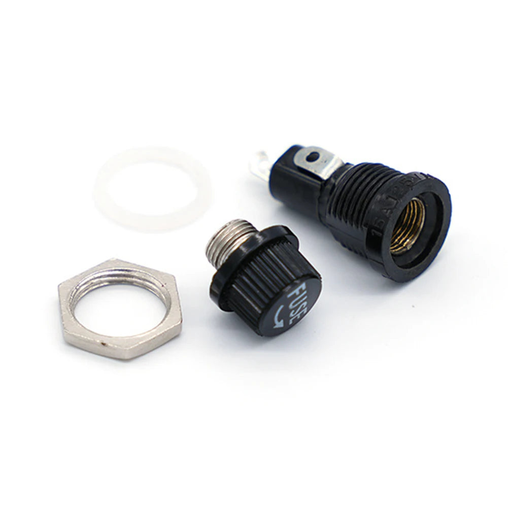 10pcs Fuse Holders 5x20mm Insurance Tube Socket Fuse Holder Glass Fuses 10A 250V For Insurance Panel Mount Oasis Select