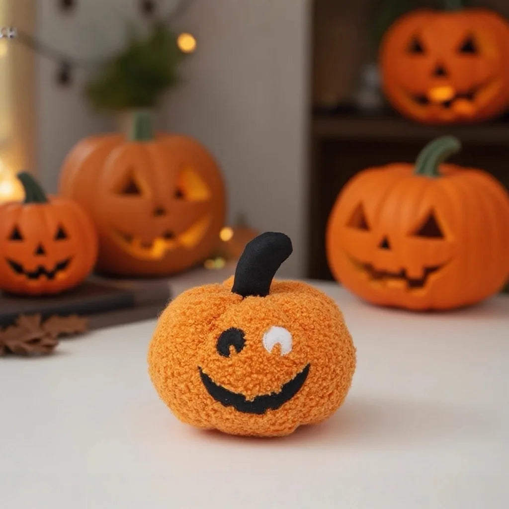 Halloween Pumpkin Pillow Plush Mummy Doll Halloween Pumpkin Pillow Halloween Scary Pillow Doll Holiday Decor Desktop Ornament Oasis Select Orange