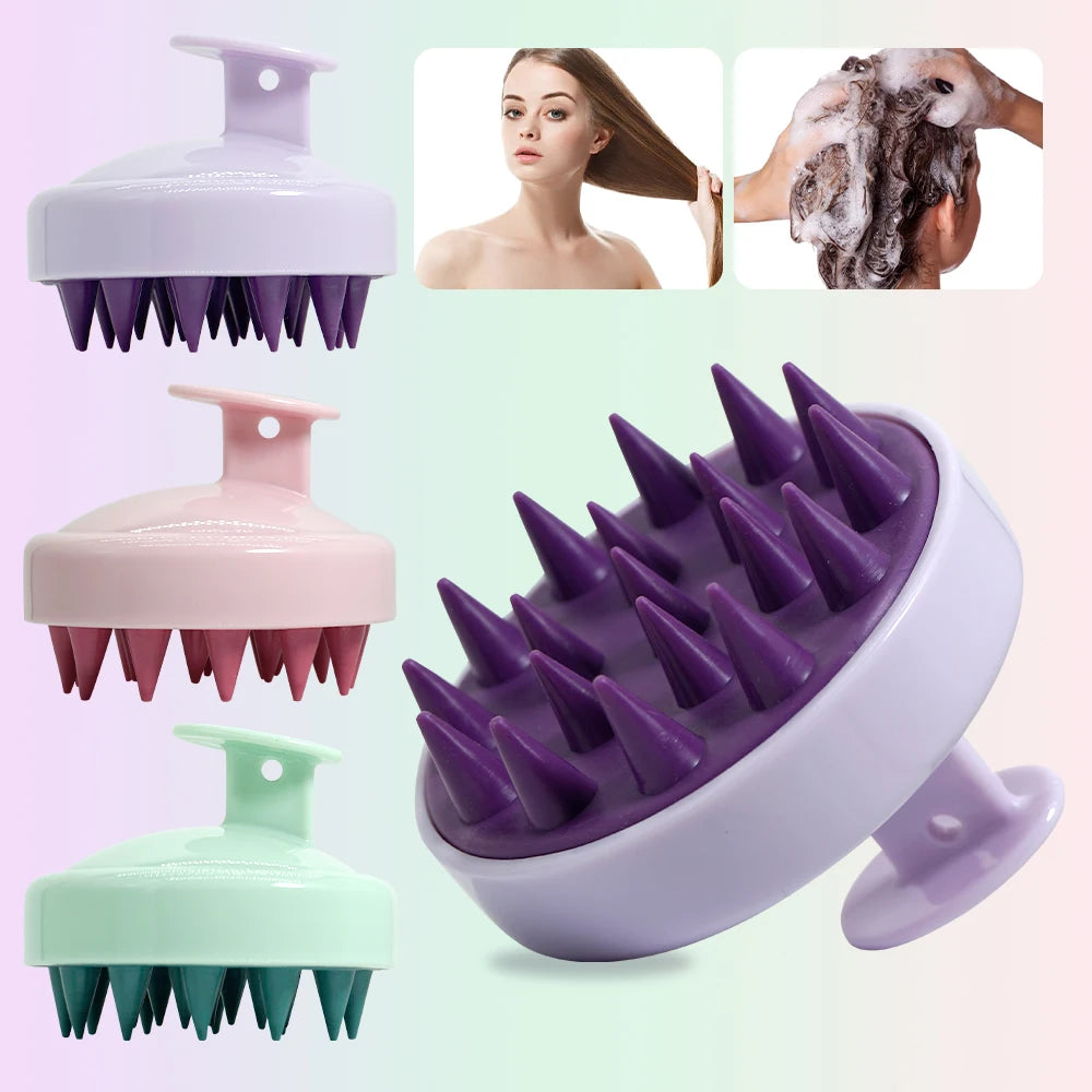 Soft Silicone Scalp Massager Shampoo Brush – Men & Women
