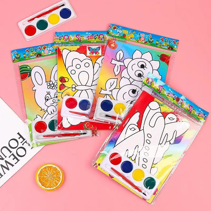 DIY Watercolor Painting Set Washable Non-Toxic Art Supplies for Toddler Home Preschool Craft Party Games Oasis Select 15pcs Black