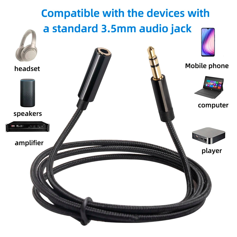 3.5mm Male to Female Audio Extension Cable – Aux Adapter Audio Extension Cable Oasis Select
