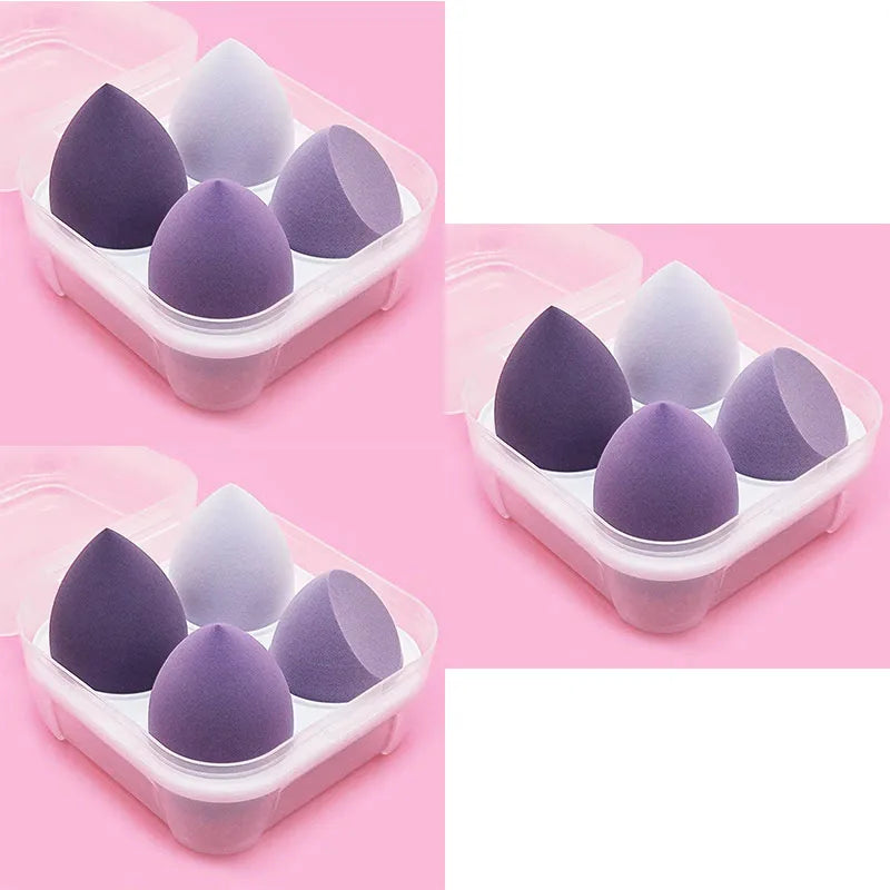 4/8/12/16pcs Makeup Sponge Blender Beauty Egg Cosmetic Puff Foundation Sponges Powder Puffs Women Make Up Accessories Oasis Select 12pcs purple boxes