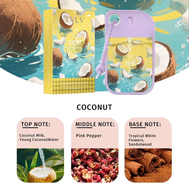 Floral Fruity Fragrance Spray – Alcohol-Free Unisex Perfume 48ml Body Fragrance Spray Oasis Select 09 COCONUT