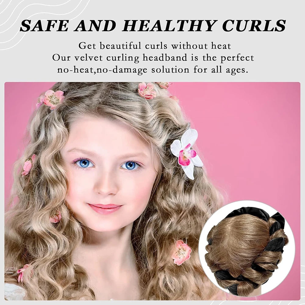 9pcs Heatless Curling Rod Headband, No Heat Silk Ribbon Rollers for Overnight Sleeping Curls, Styling Kit with Hair Clips and Sc Oasis Select
