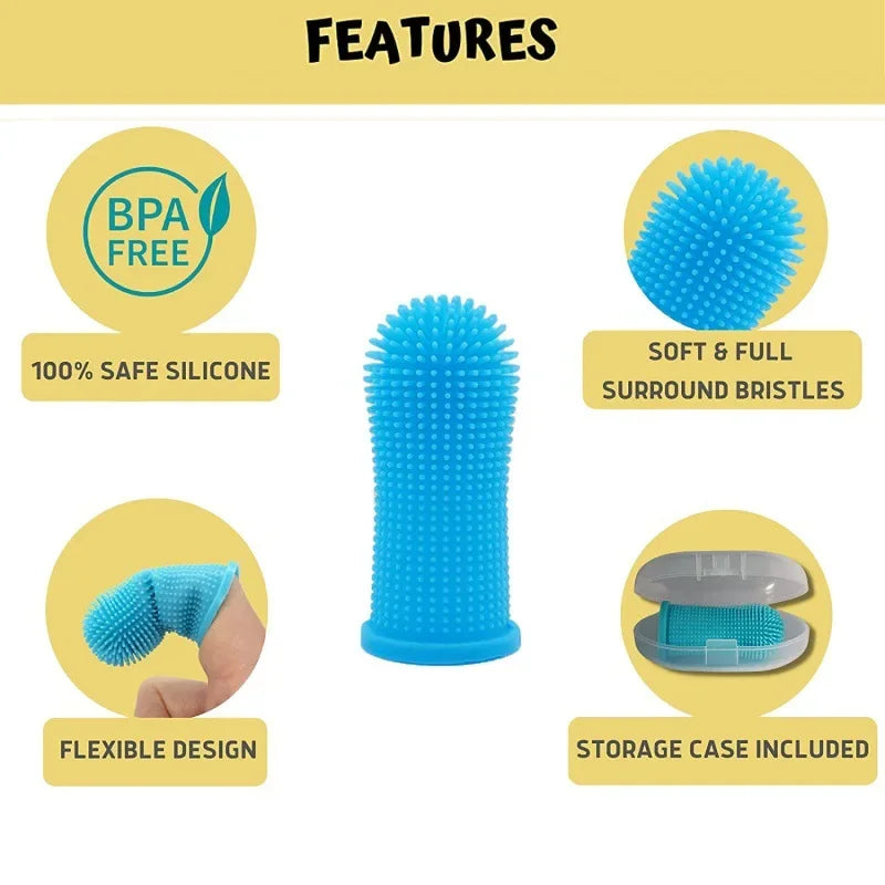 Dog Super Soft pet Finger Toothbrush Teeth Cleaning Breath Care Nontoxic Silicone Tooth Brush Cat dog toothbrush pet products Oasis Select