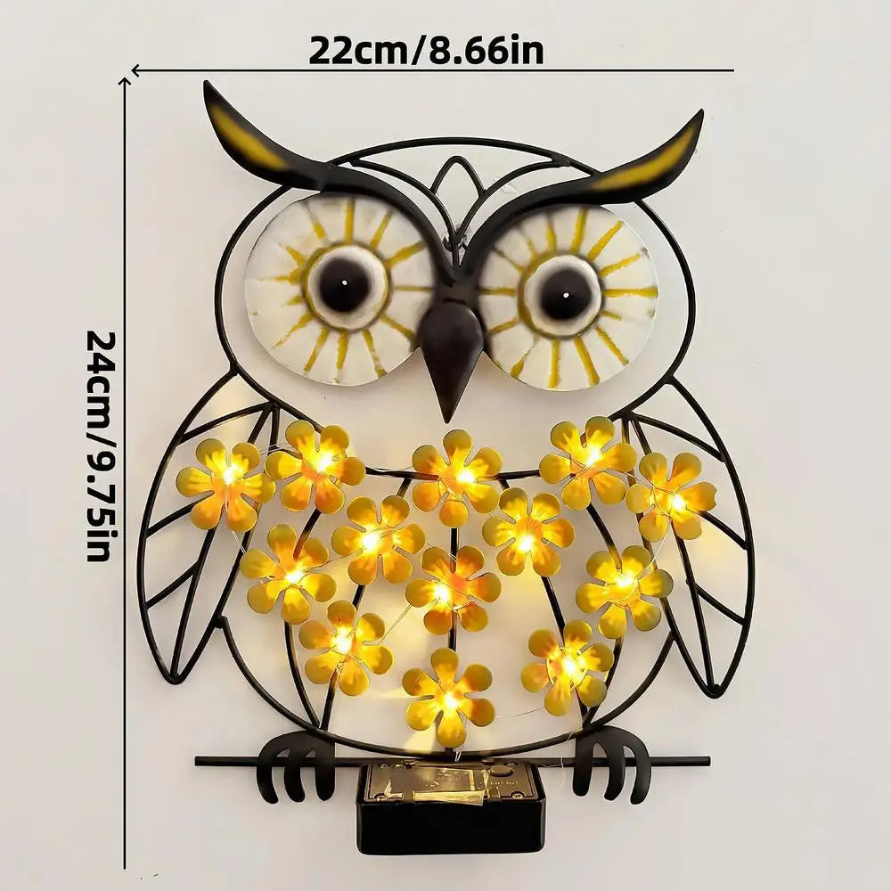 Solar Garden Lights Metal Art LED Funny Wall Decor Cute Solar Lights Outdoor Waterproof for Yard Porch Fence Pathway Balcony Oasis Select C