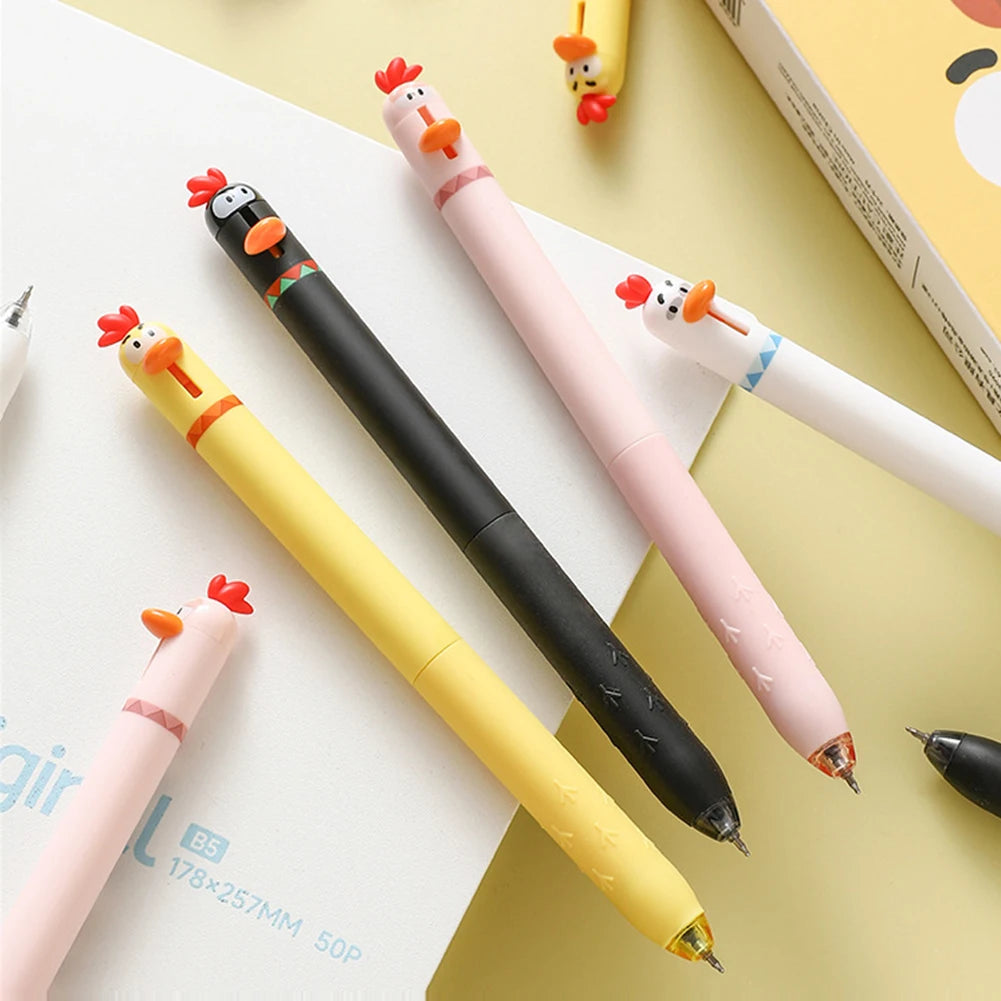 4-Pack Cute Chicken Novelty Gel Pens – 0.5mm Black Ink
