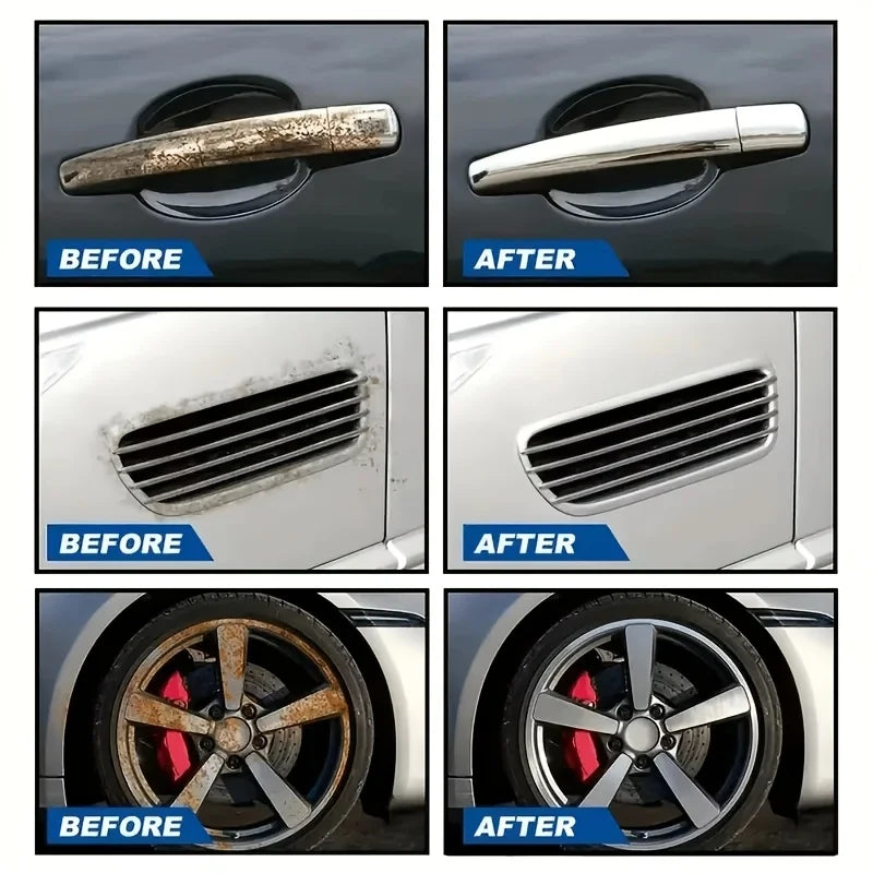 3.38oz Universal Rust Remover Spray for Car Wheels & Metal Surfaces, Multi-Purpose Lubricant & Anti-Rust Treatment, Fast Acting Oasis Select