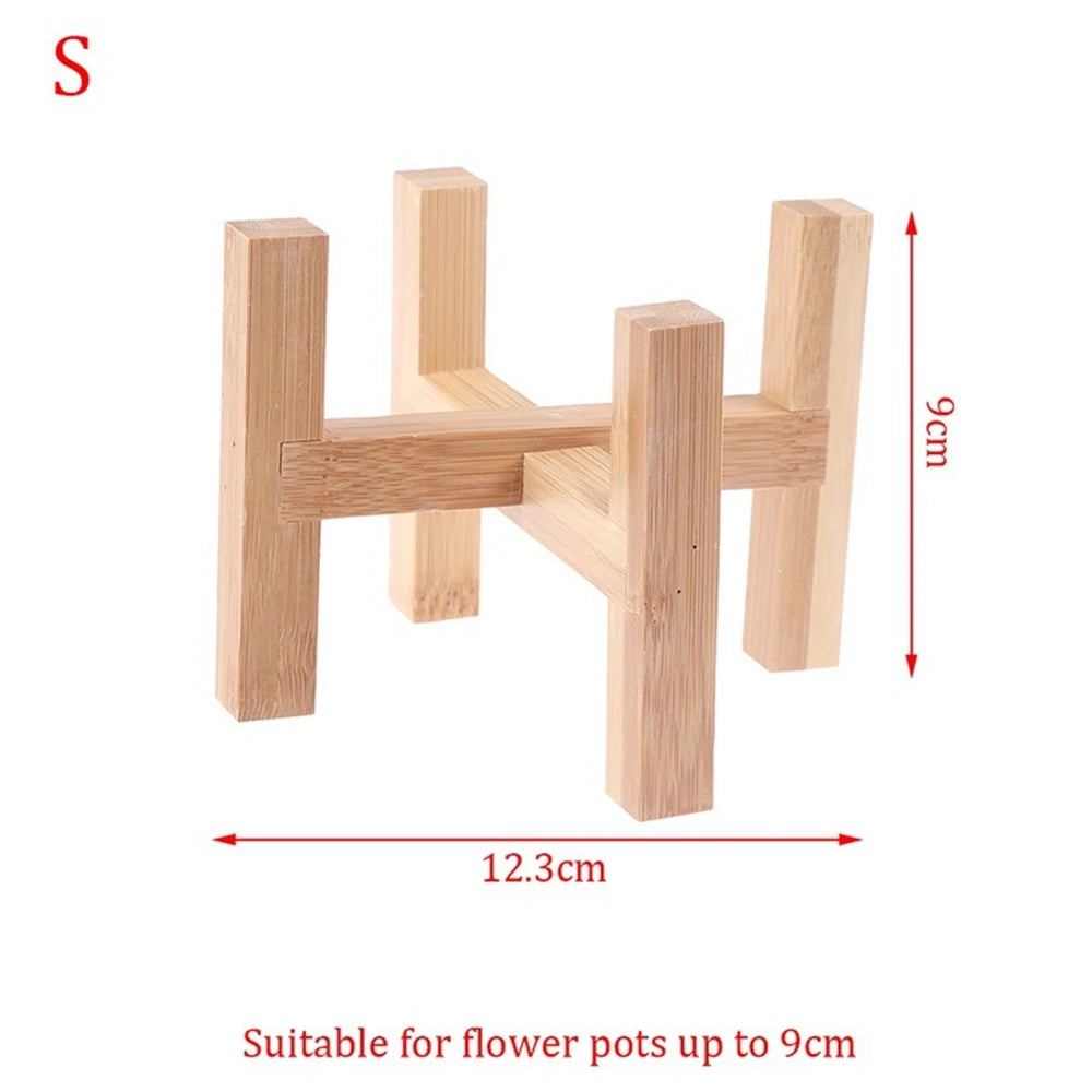 Indoor Free Standing Planter Display Garden Bonsai Holder Flower Pot Trays Wood Rack Plant Stand Shelf Oasis Select S
