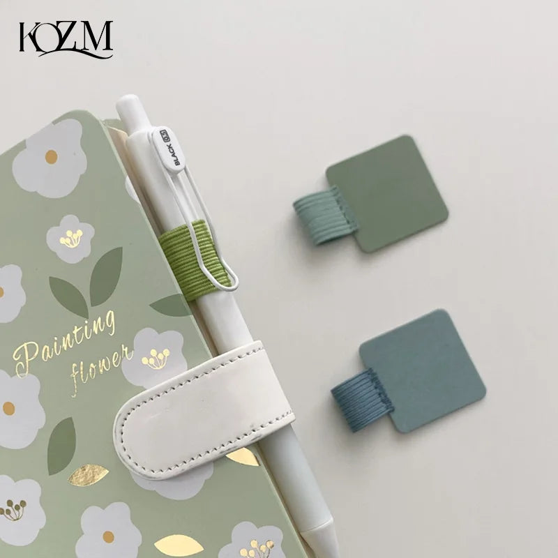 Self-Adhesive PU Leather Pen Loop Holder for Notebooks