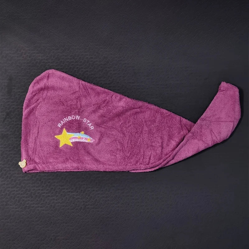 1pc Quickly Dry Hair Hat Super Absorbent Soft Bathroom Women Head Towels Girls Cute Hair Towel Hair Dry Wrap Bonnets Oasis Select purple