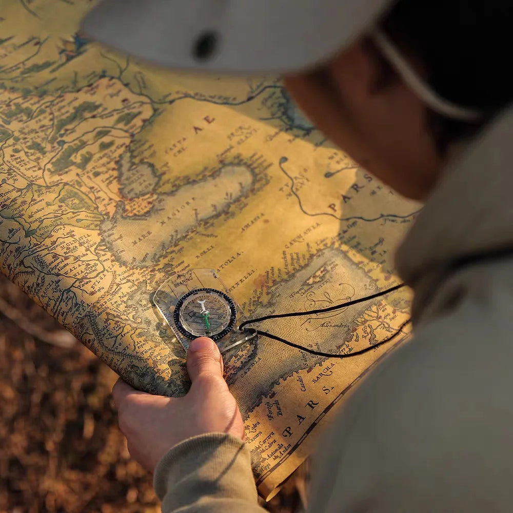 2-in-1 Outdoor Compass & Map Ruler – Acrylic Hiking Navigator Outdoor Compass Ruler Oasis Select