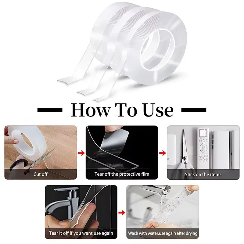 Strong Transparent Nano Tape – Waterproof & Reusable Nano Adhesive Tape Oasis Select
