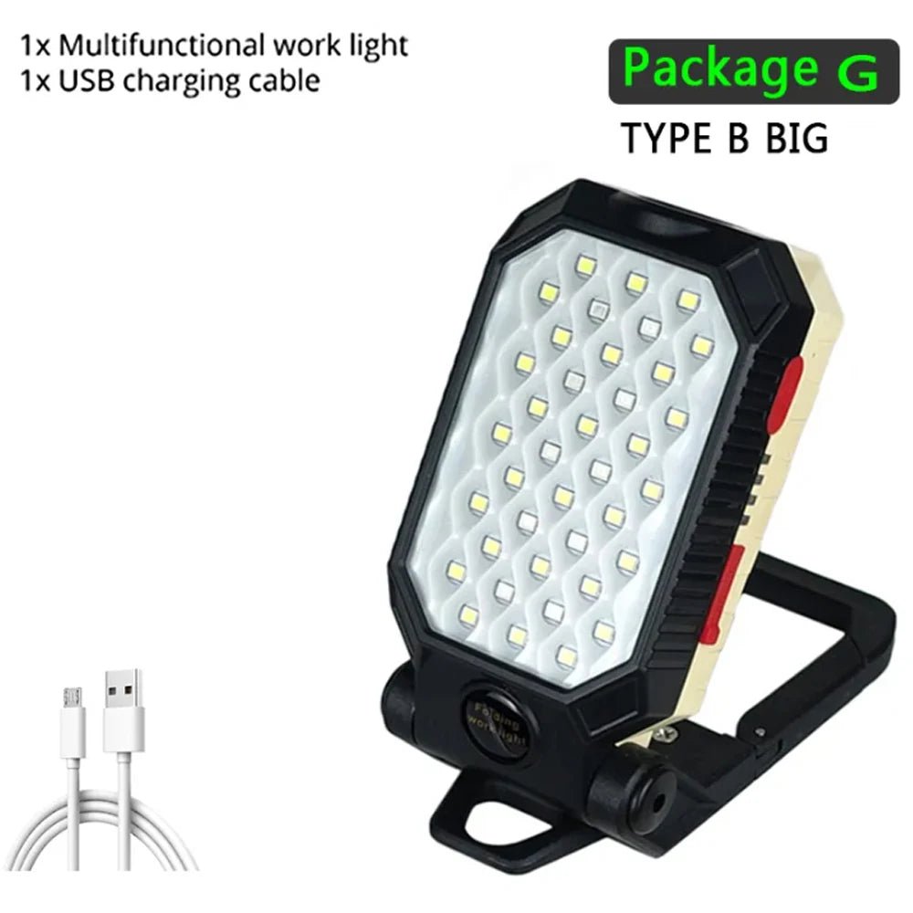 ZHIYU LED COB Work Light – Rechargeable Magnetic Lantern