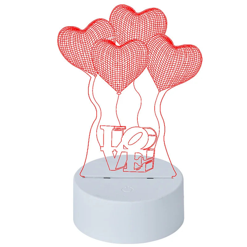 3D Acrylic LED Night Light Desktop Lamp | USB & Battery Powered