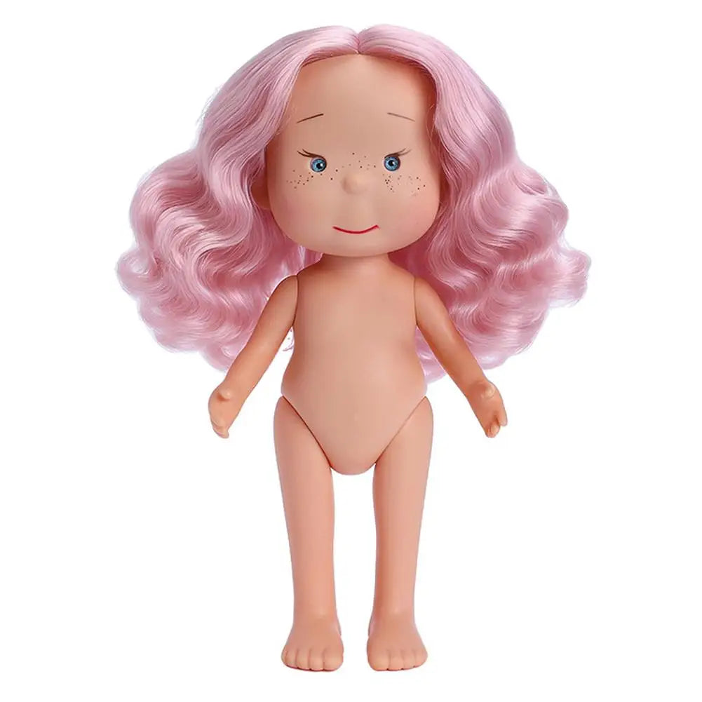 Realistic Vinyl Doll with Long Hair Unclothed Art Toy Collection Figurine Cute Face Freckles Play Doll Gift Toy Oasis Select Pink