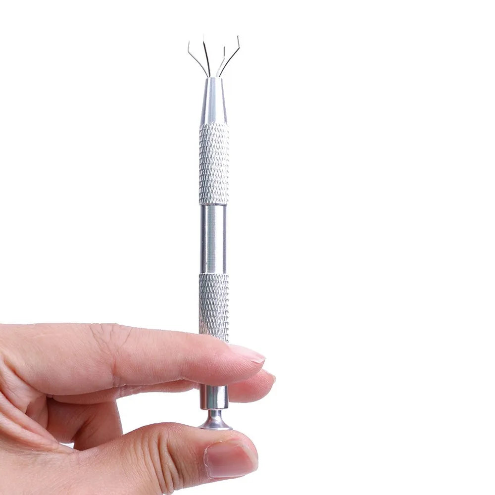 Piercing Ball Grabber Tool Pick Up with 4 Prongs Holder Diamond Claw Tweezers for Small Parts Gems Prong Jewelry Making Tool Oasis Select