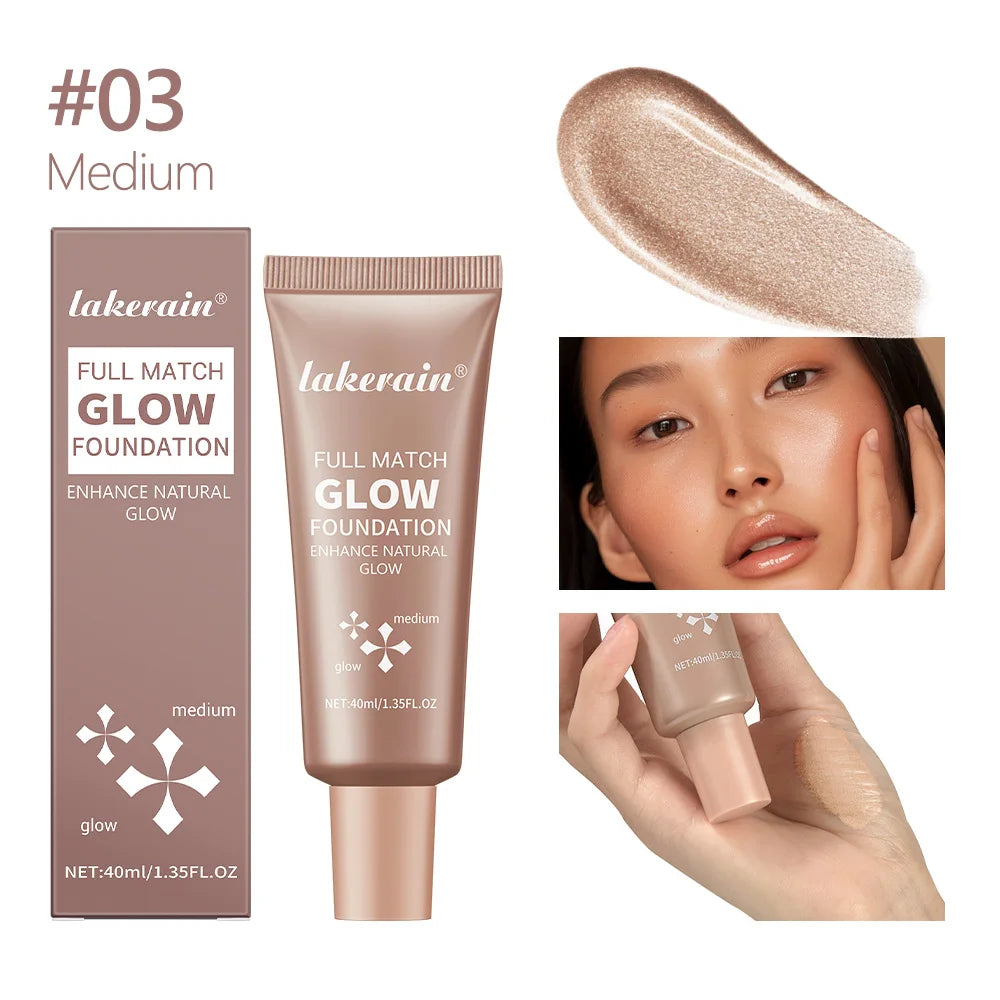 Glowing Foundation Natural Glow Enhancer Moisturizing Lightweight Base Multi-purpose Highlighter Liquid Foundation Cosmetics Oasis Select 3 Medium