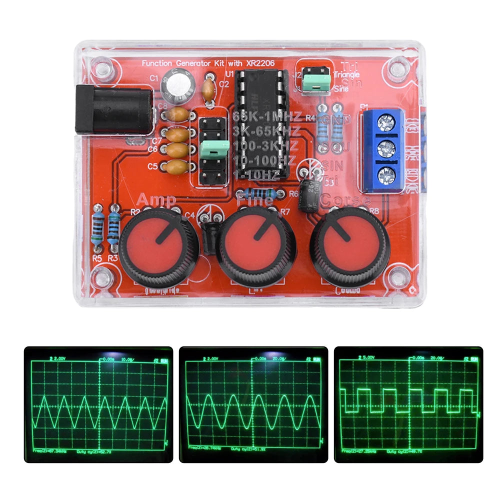XR2206 High Precision Signal Generator DIY Kit Sine Triangle Square Waves 1Hz 1MHz Frequency Range Adjustable Frequency Oasis Select