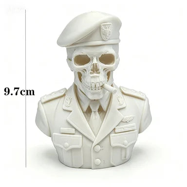 3D Printed Skeleton Undead Commander Half Body Dark Fantasy Half Body Skeleton Warrior Statue Desktop Collection Decoration Gift Oasis Select WHITE
