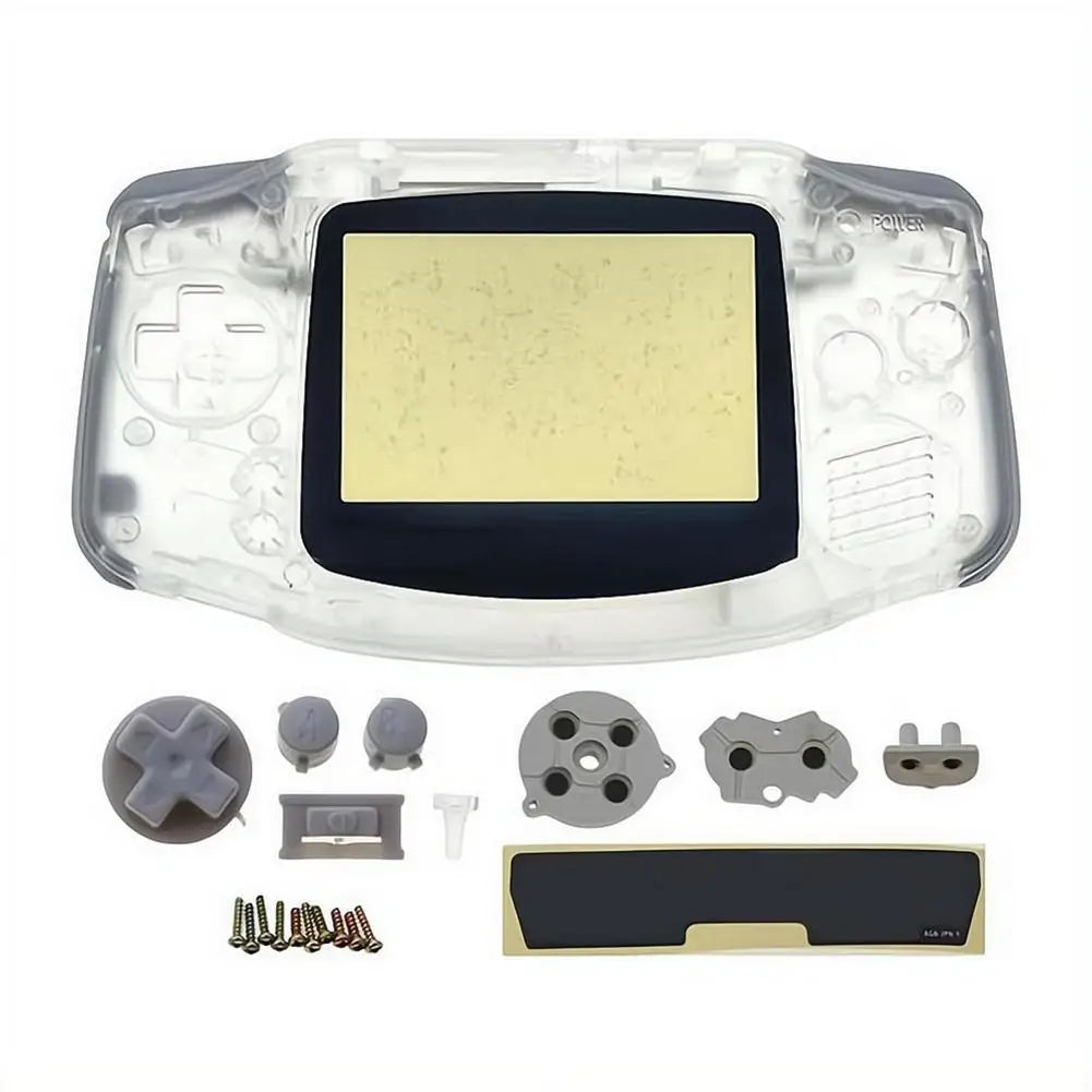 Full Housing Shell Replacement for Game Boy Advance GBA Clear Transparent Custom Case Cover Buttons Screws Full Set DIY Repair Oasis Select