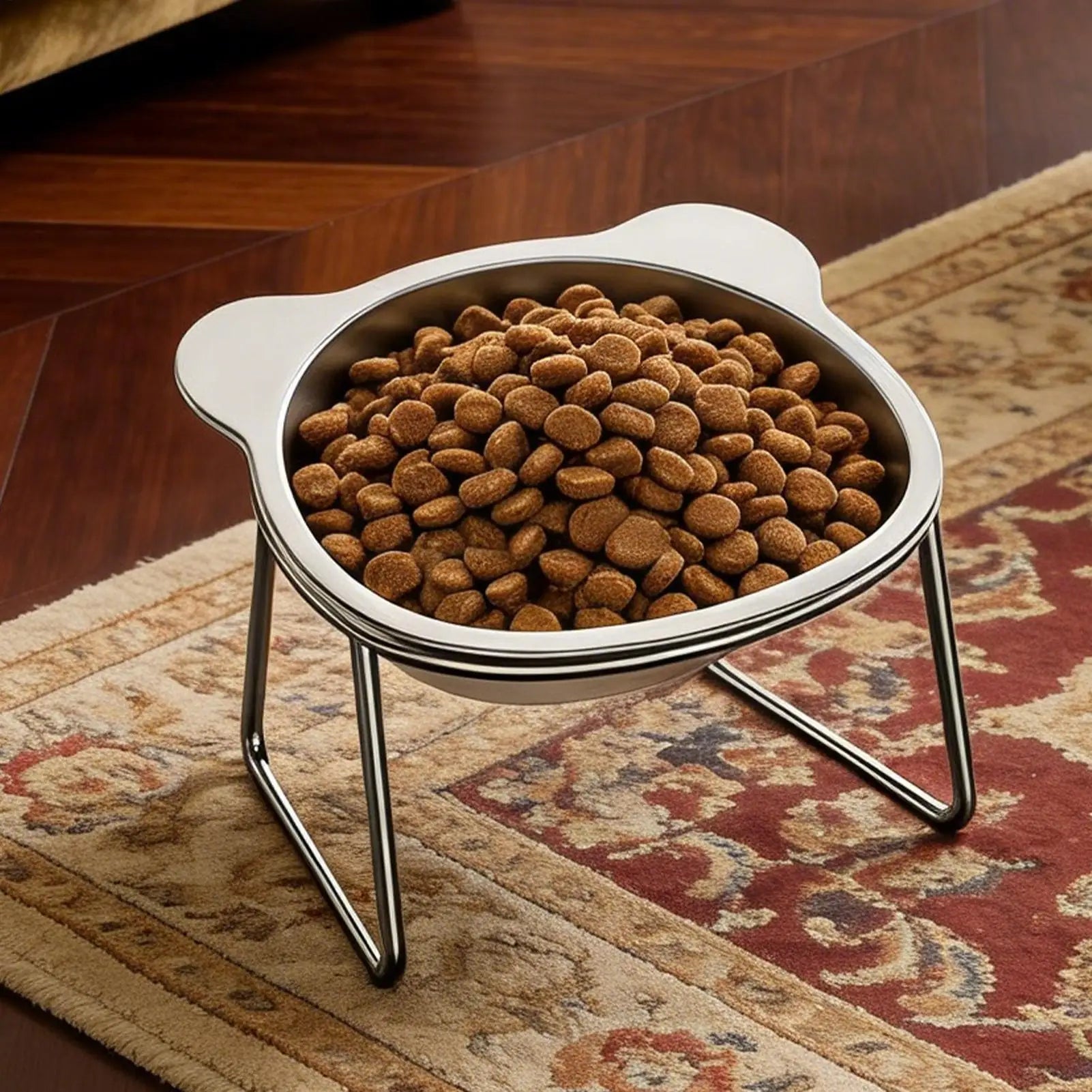 Cat Bowls Elevated Stainless Steel 15 incline Non-Slip Dishes Detachable Kitten Bowl A Tall Cat Bowl For Holding Food And Water Oasis Select
