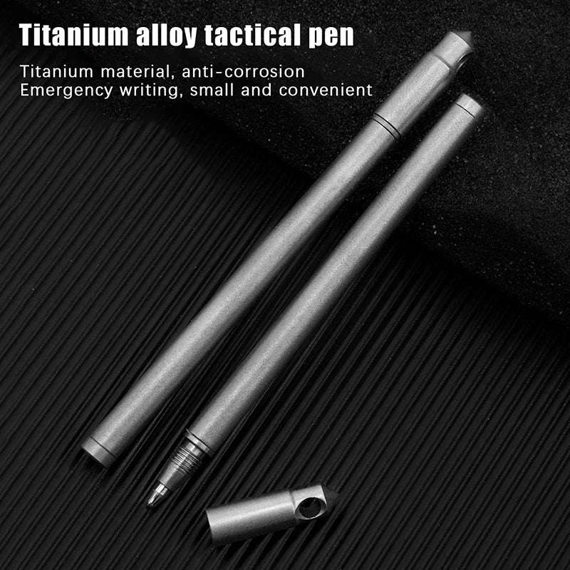 Portable Mini Titanium Ballpoint Pen EDC Gadget Keychain Metal Durable Pens For Outdoor Camping Hiking Survival Gadget Oasis Select