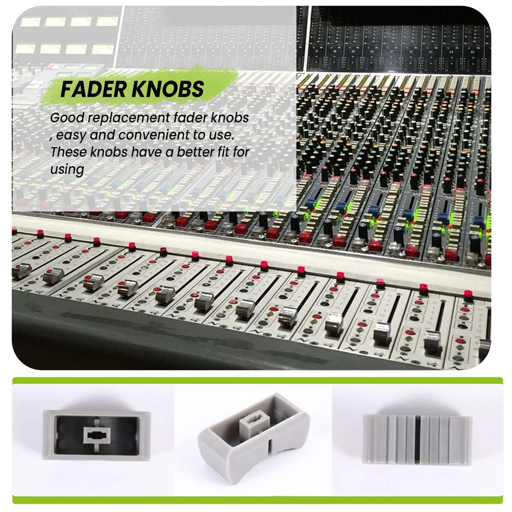 20Pcs 24mmx11mmx10mm Console Mixer Slider Fader Knobs Replacement for Potentiometer Gray Knob Black Mark Oasis Select