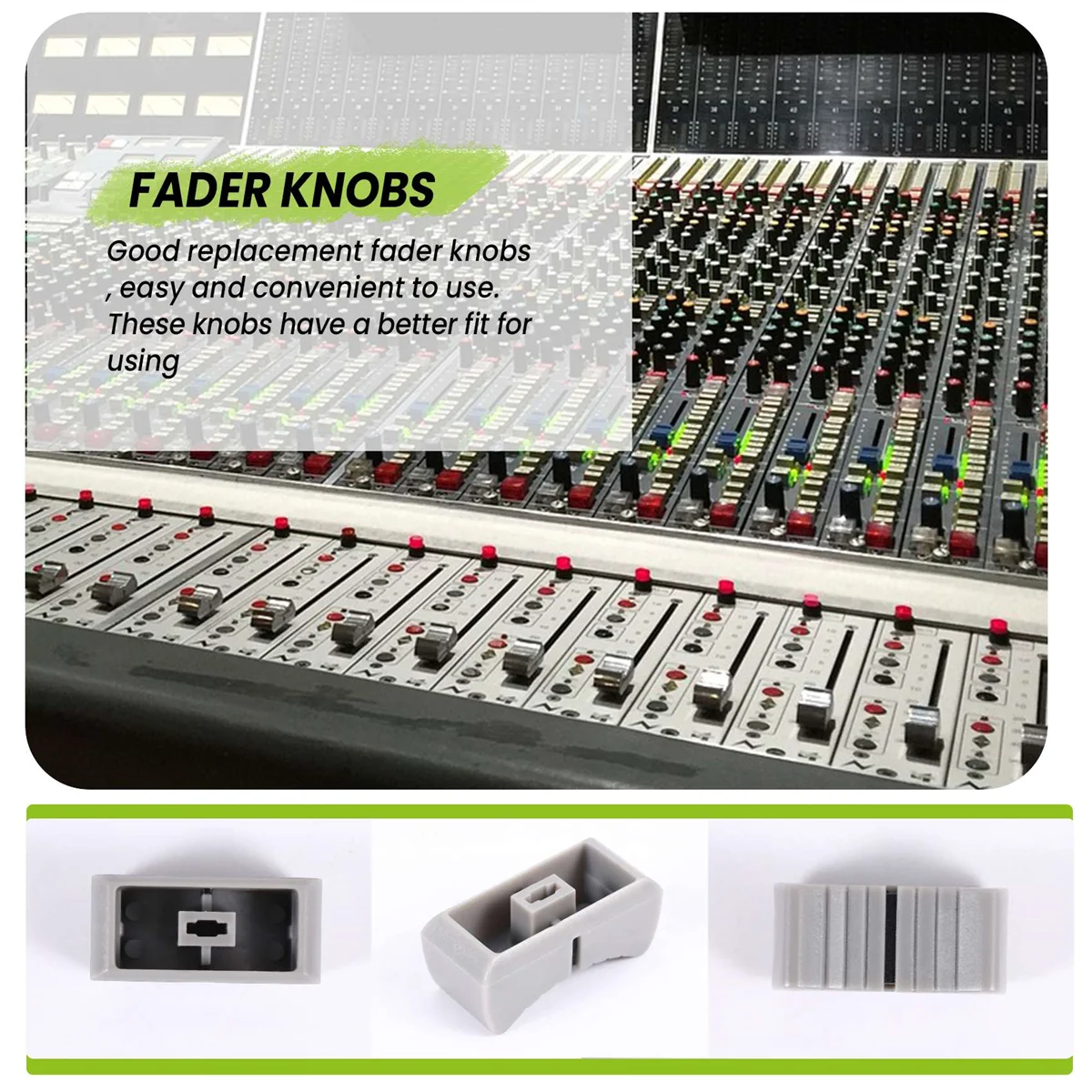 20Pcs 24mmx11mmx10mm Console Mixer Slider Fader Knobs Replacement for Potentiometer Gray Knob Black Mark Oasis Select