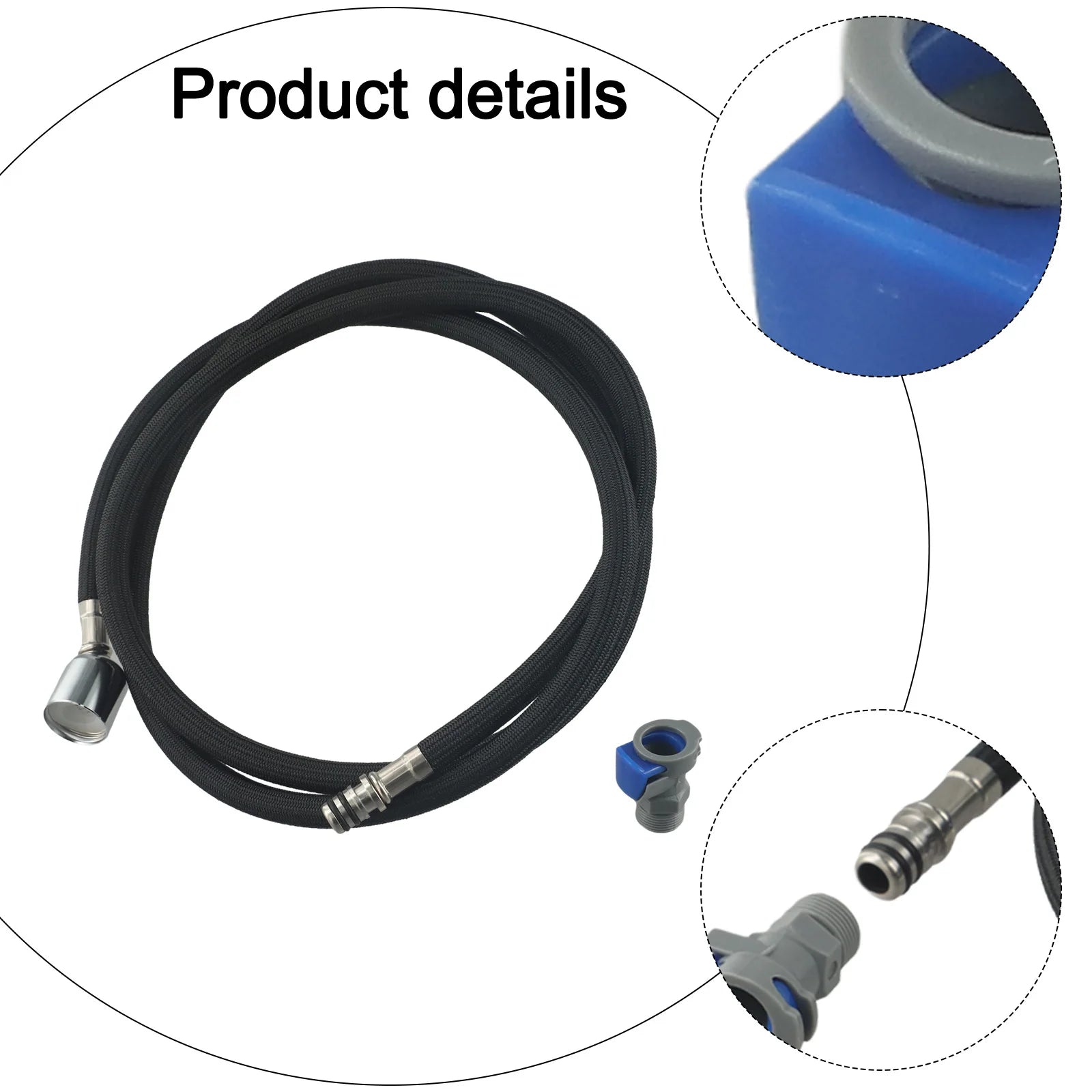 1.5m Kitchen Faucet Hose 360° Rotation Pull Out Nylon Hose With Adapter For Braided Shower Hose Kitchen Bathroom Accessories Oasis Select