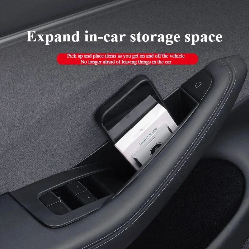 For Model Y/3/3+ Model Y Juniper 2025 Front Rear Car Door Storage Box Inner Handle All-inclusive Storage Box Car Accessories Oasis Select