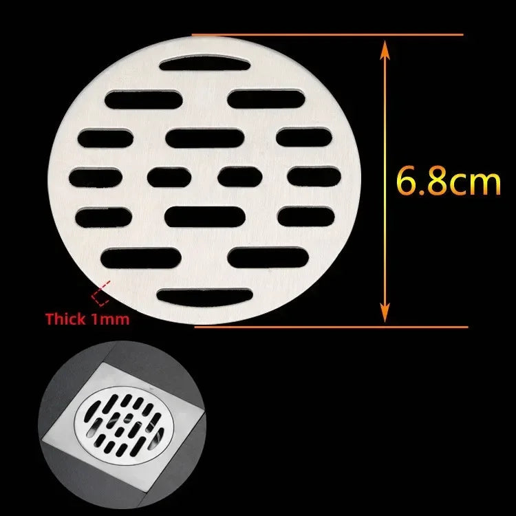Universal Stainless Steel Round Floor Drains Cover Plate Sink Strainer Anti-clogging Shower Drains Hair Catcher Bathroom Fixture Oasis Select 6.8cm