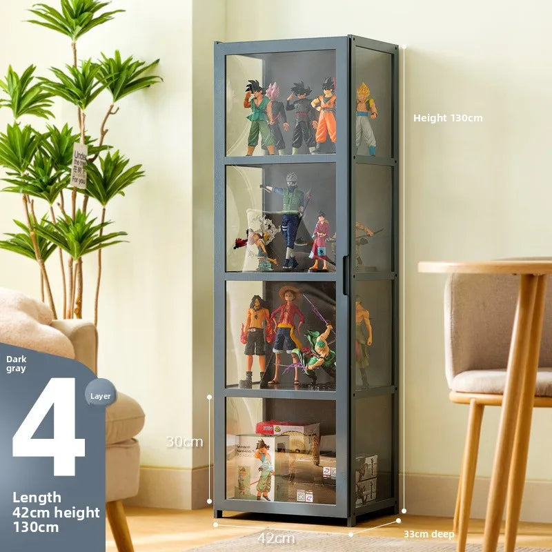 Figure display cabinet Acrylic display cabinet Lego display rack Transparent imitation glass Cosmetics shelf Household Oasis Select Four floors 42