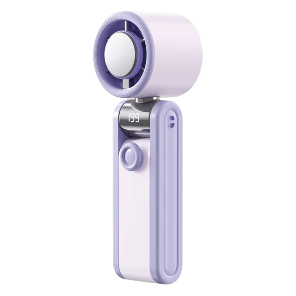 Foldable Design Portable Handheld Fan Portable Quiet Mini Pocket Fan Multi-Speed Silent Operation Desktop Fan Outdoor Use Oasis Select Purple