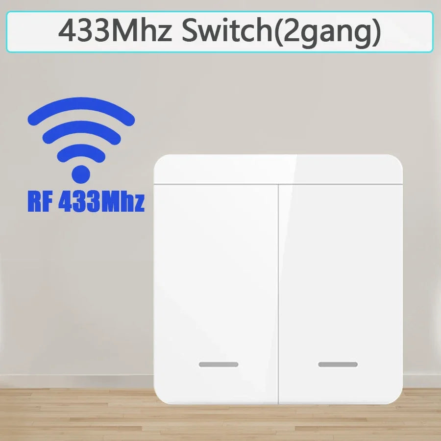 433MHz Wireless Smart Wall Switch 1/2/3 Gang RF Remote Relay Wireless Smart Switch Oasis Select Switch 2 Gang