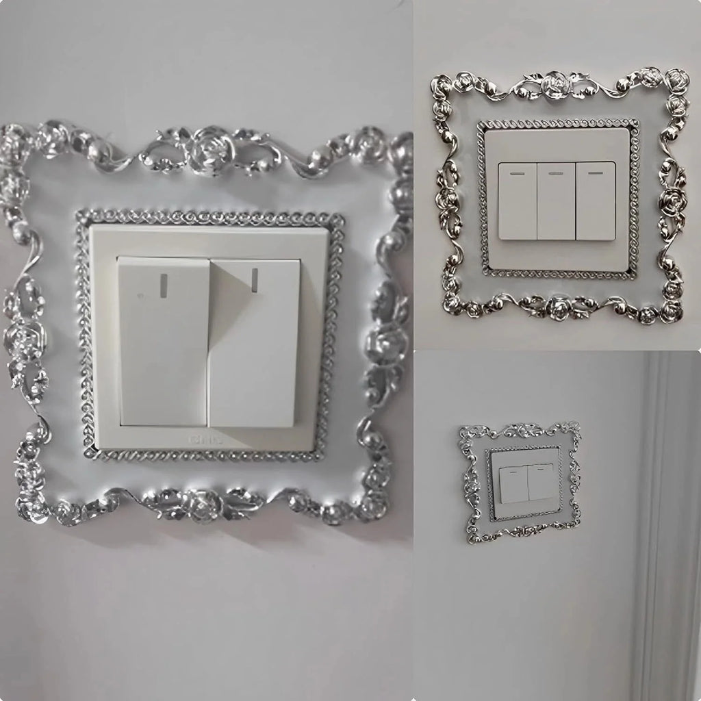 New Resin Single And Double Light Switch Surround Socket Fingerboard Cover Switch Sticker Paper Home Decoration Wall Sticker Oasis Select