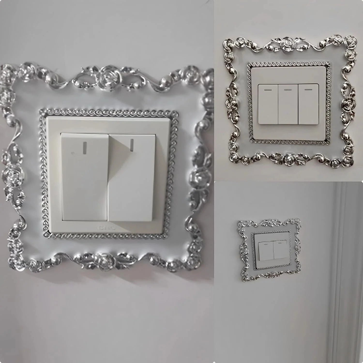 New Resin Single And Double Light Switch Surround Socket Fingerboard Cover Switch Sticker Paper Home Decoration Wall Sticker Oasis Select