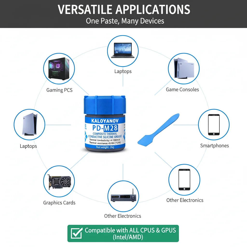 Advanced 25g CPU GPU Thermal Paste. High Heat Transfer Cooling Compound Grease with Scraper Tool for Processor Heatsinks Oasis Select