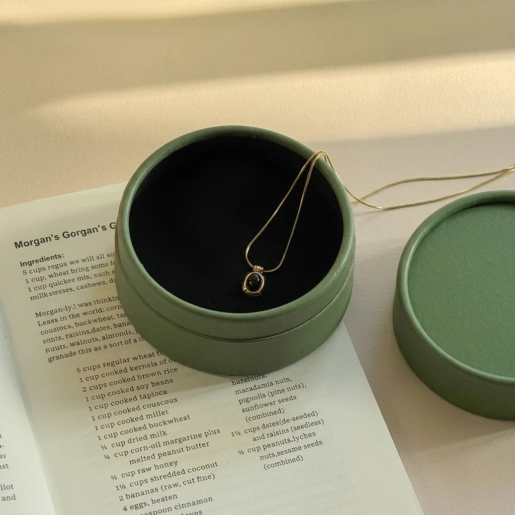 Round Minimalist Jewelry Box | Elegant Paper Gift Box