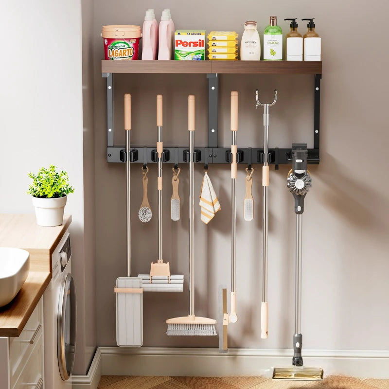 Wall-mounted broom, broom storage rack, cleaning tool rack, hook, mop finishing rack, placement rack Oasis Select