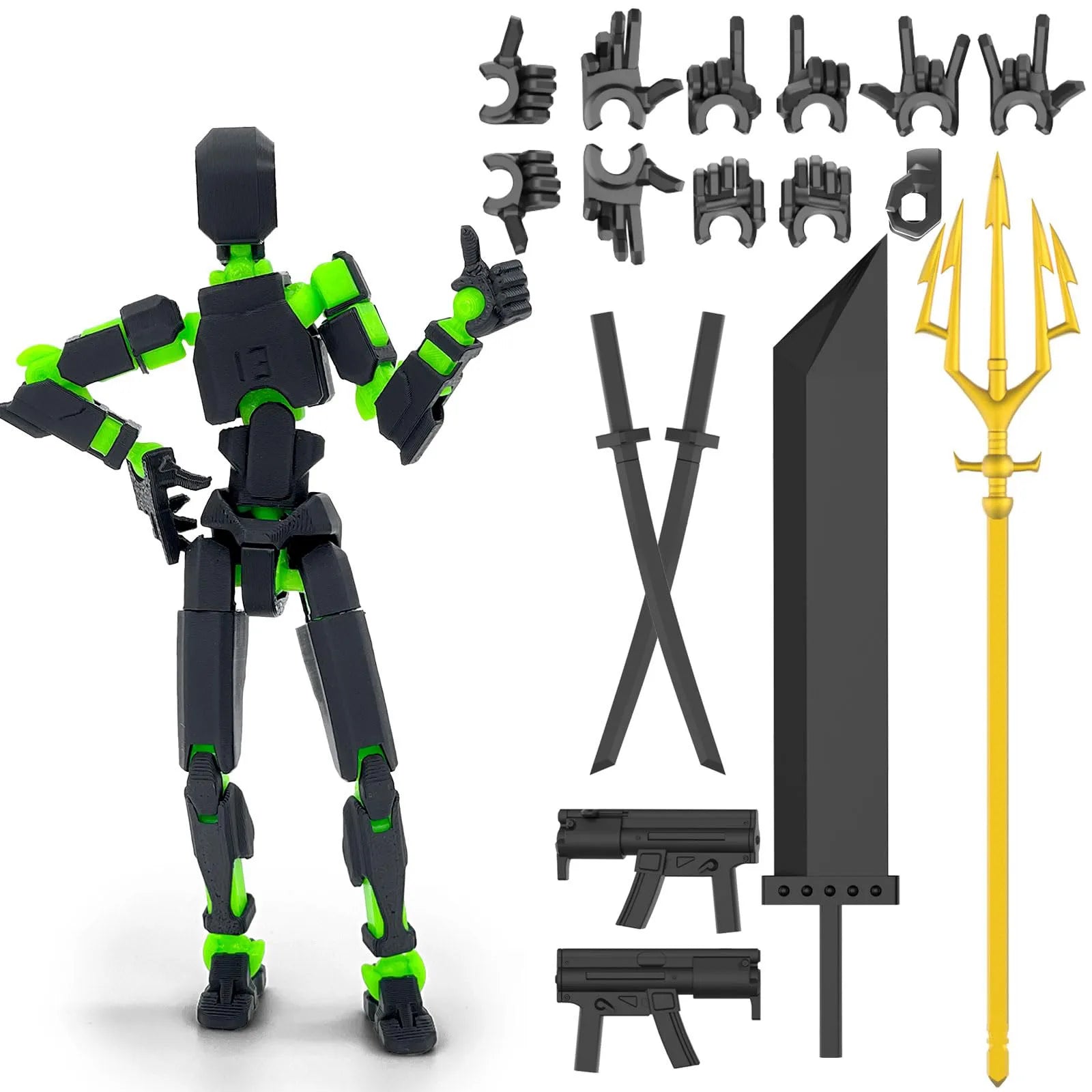 Lucky 13 3D Printed Movable Robot Action Figure & DIY Mannequin Robot Action Figure Oasis Select L One Size