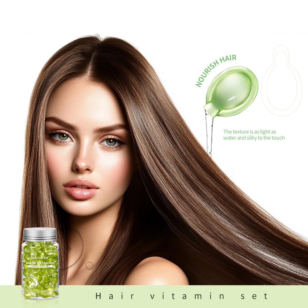 6Pcs Morocco Argan Oil Hair Care Capsules Vitamin Serum Repair Split End Damaged Hair Nourishing Hair Treatment Essential Oil Oasis Select